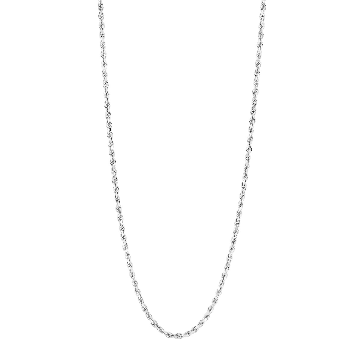 White Gold 1.80 mm Diamond Cut Rope Chain, 20