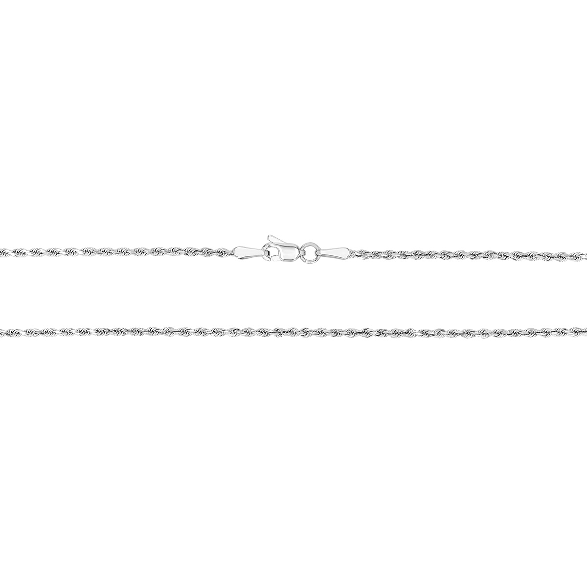 White Gold 1.80 mm Diamond Cut Rope Chain, 20