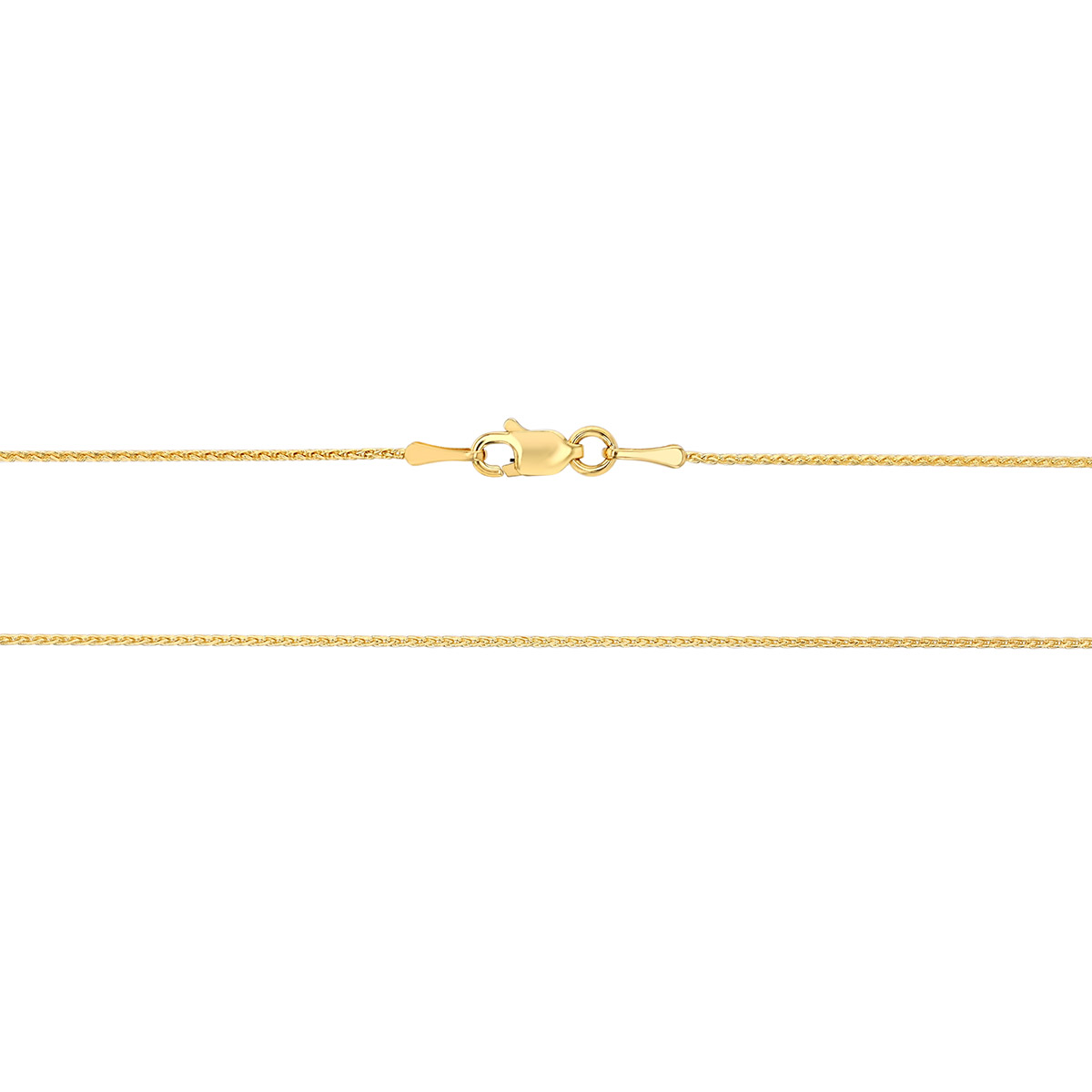 Yellow Gold 0.85 mm Diamond Cut Wheat Chain Necklace, 16