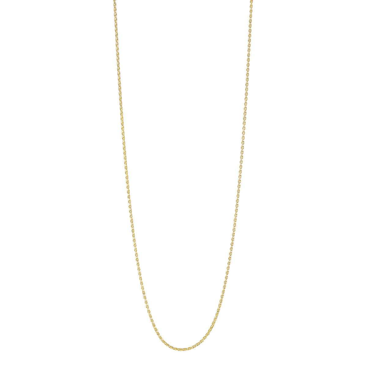 Yellow Gold Diamond Cut Wheat Chain, 0.85 mm, 18