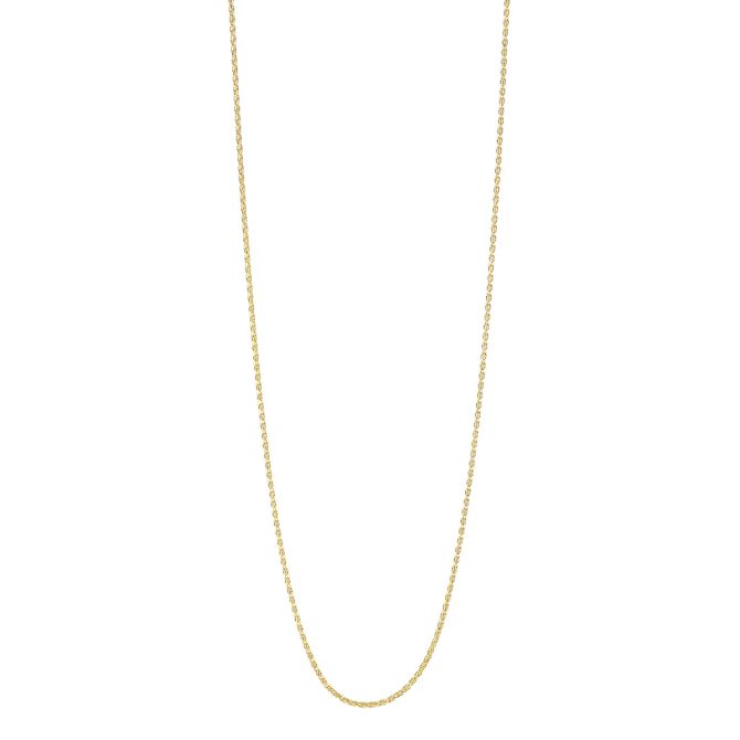 Yellow Gold Diamond Cut Wheat Chain, 0.85 mm, 18"