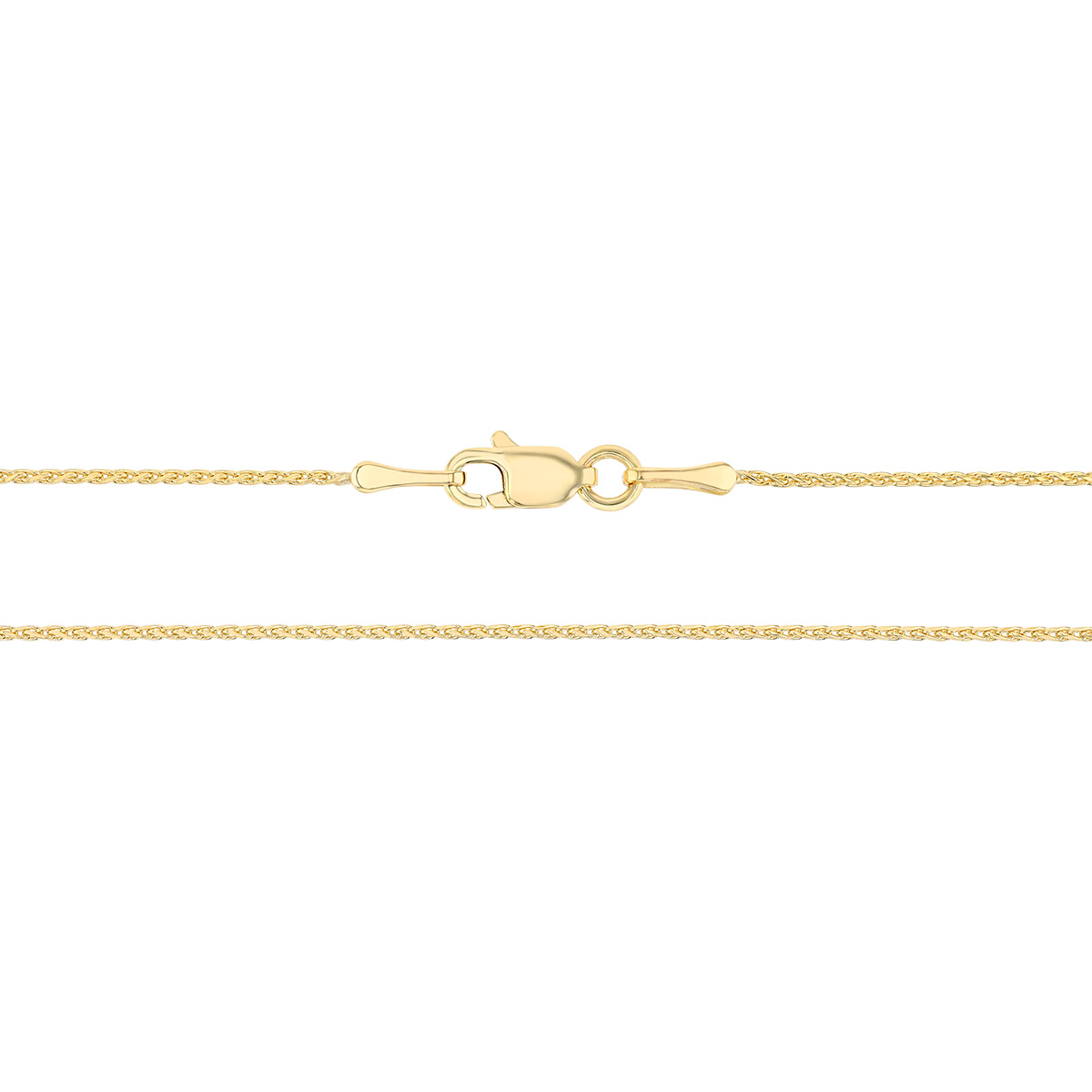 Yellow Gold Diamond Cut Wheat Chain, 0.85 mm, 18