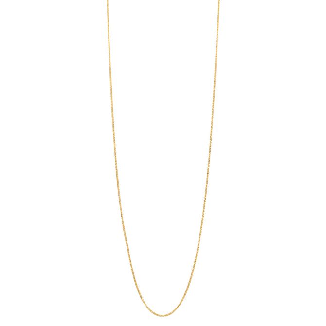 Yellow Gold Square Wheat Chain, 1.25 mm, 20"