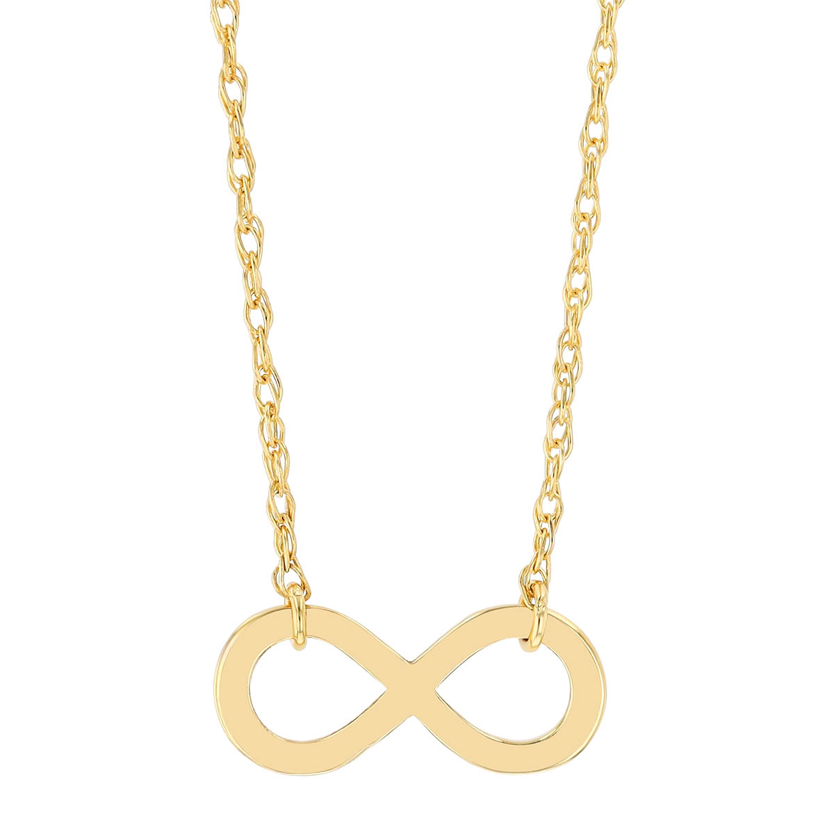 Yellow Gold Dainty Infinity Pendant, 18