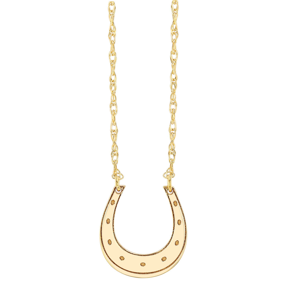 Yellow Gold Dainty Horseshoe Pendant, 18