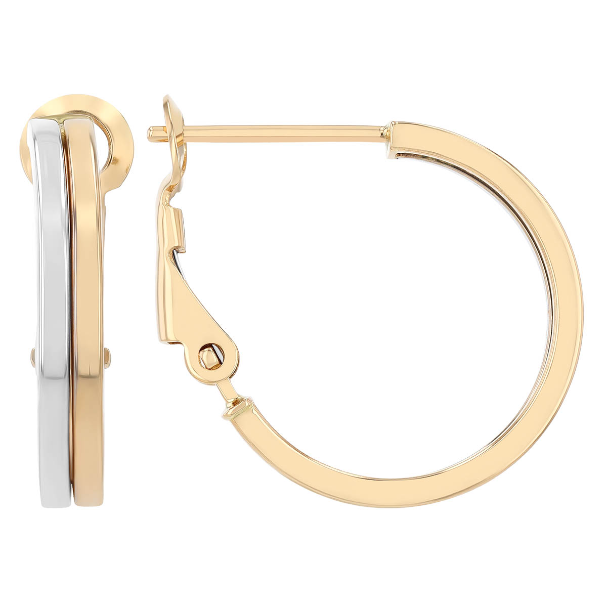 Two Tone Double Hoop Earrings