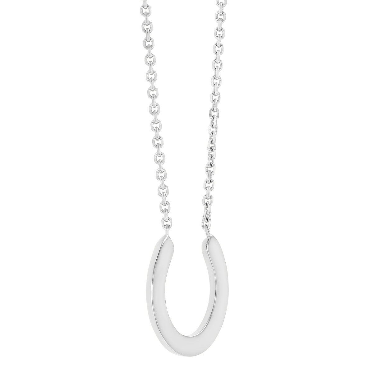 White Gold Horseshoe Pendant, 18