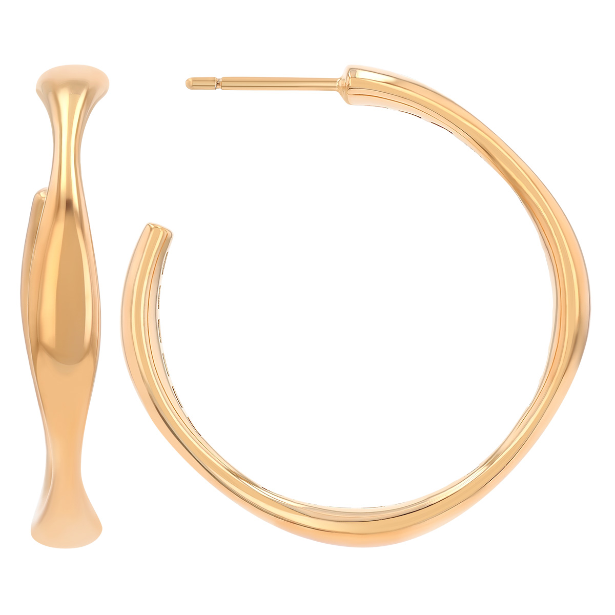 Pesavento Elegance Yellow Gold Vermeil Wave Hoop Earrings