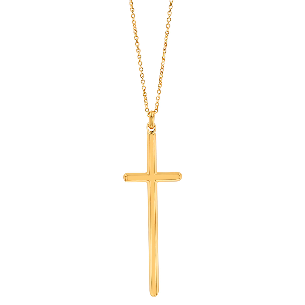 Pesavento Polvere Yellow Gold Veremeil Long Cross Pendant