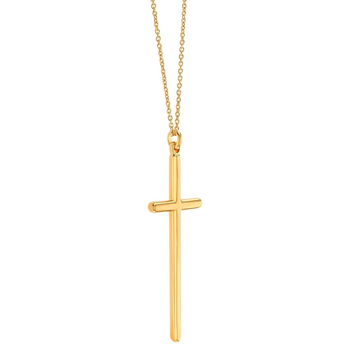 Pesavento Polvere Yellow Gold Veremeil Long Cross Pendant