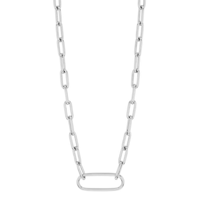 Pesavento Elegance Sterling Silver Paperclip Link Necklace with Single Large Link
