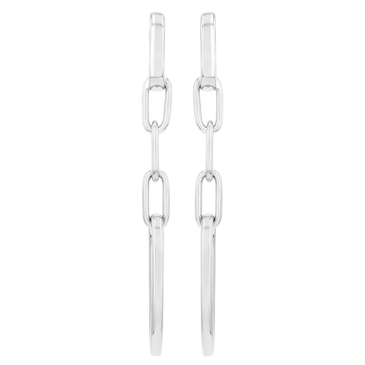 Pesavento Elegance Sterling Silver Paperclip Link Dangle Earrings with Single Large Link