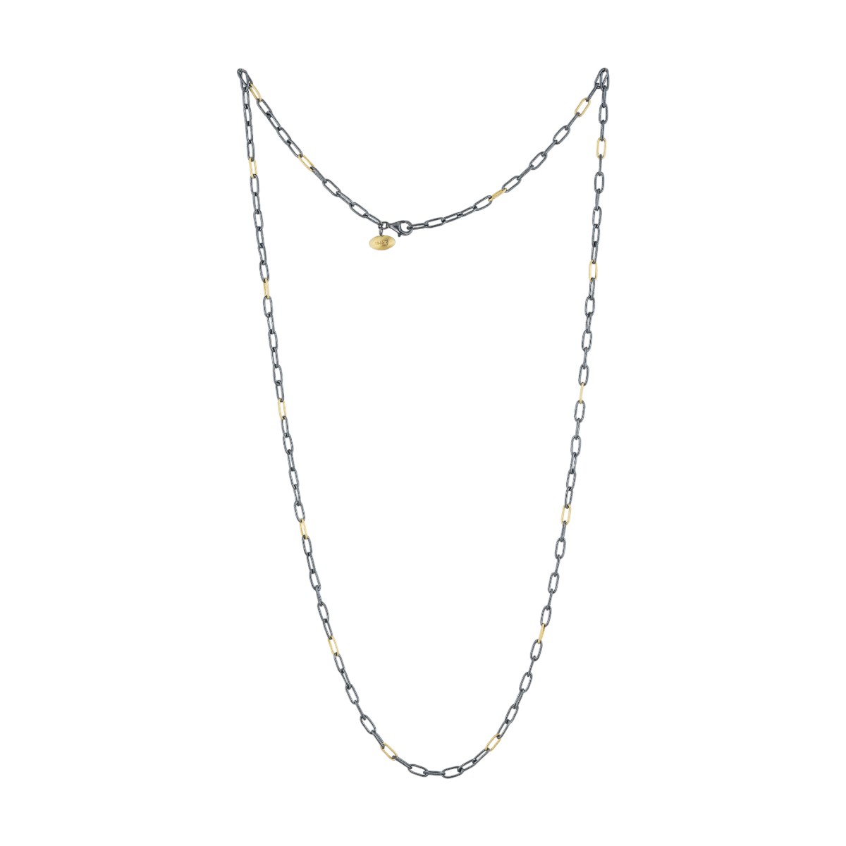 Lika Behar Clipski Oxidized Silver & Yellow Gold Chain Necklace, 32