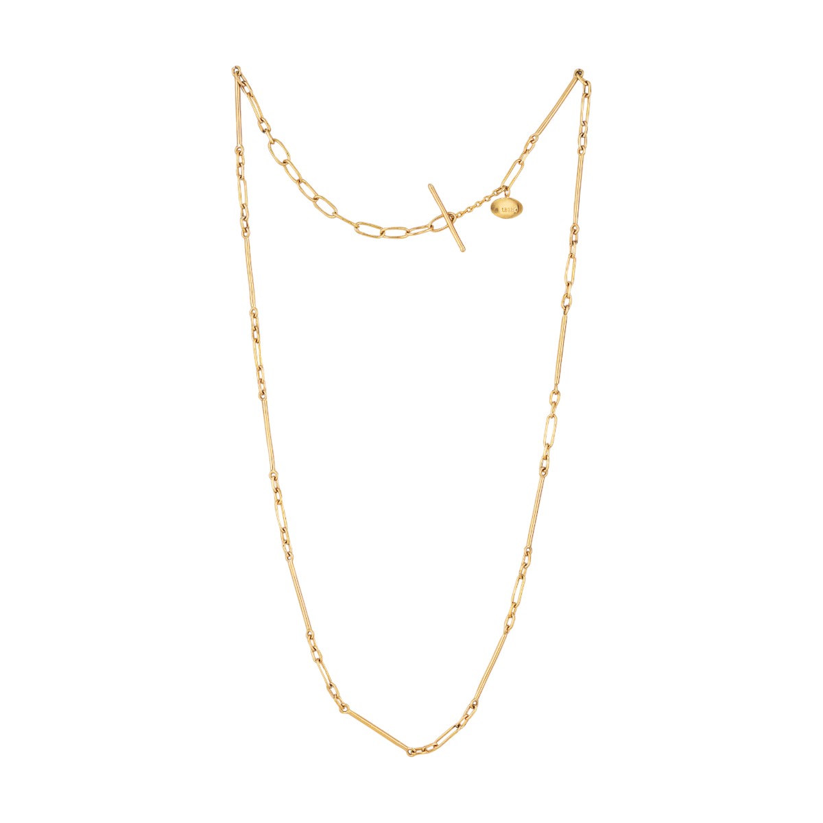 Lika Behar Twiga Handmade Yellow Gold Mixed Link Chain Necklace, 22