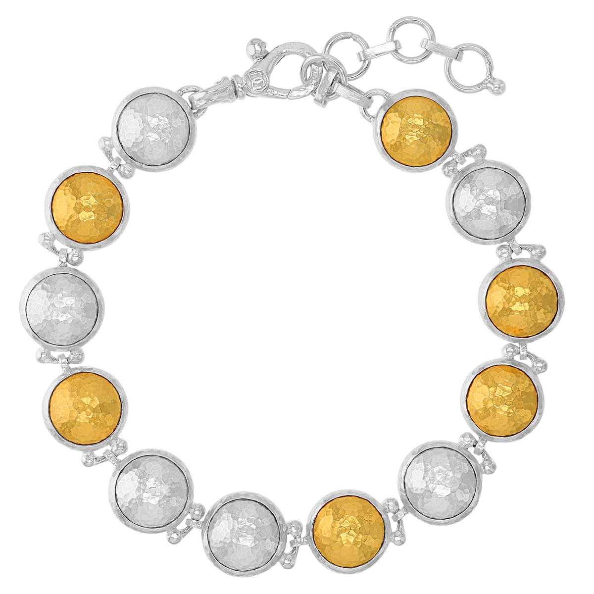 Gurhan Sterling Silver & Yellow Tone Dome Link Bracelet, 8.5