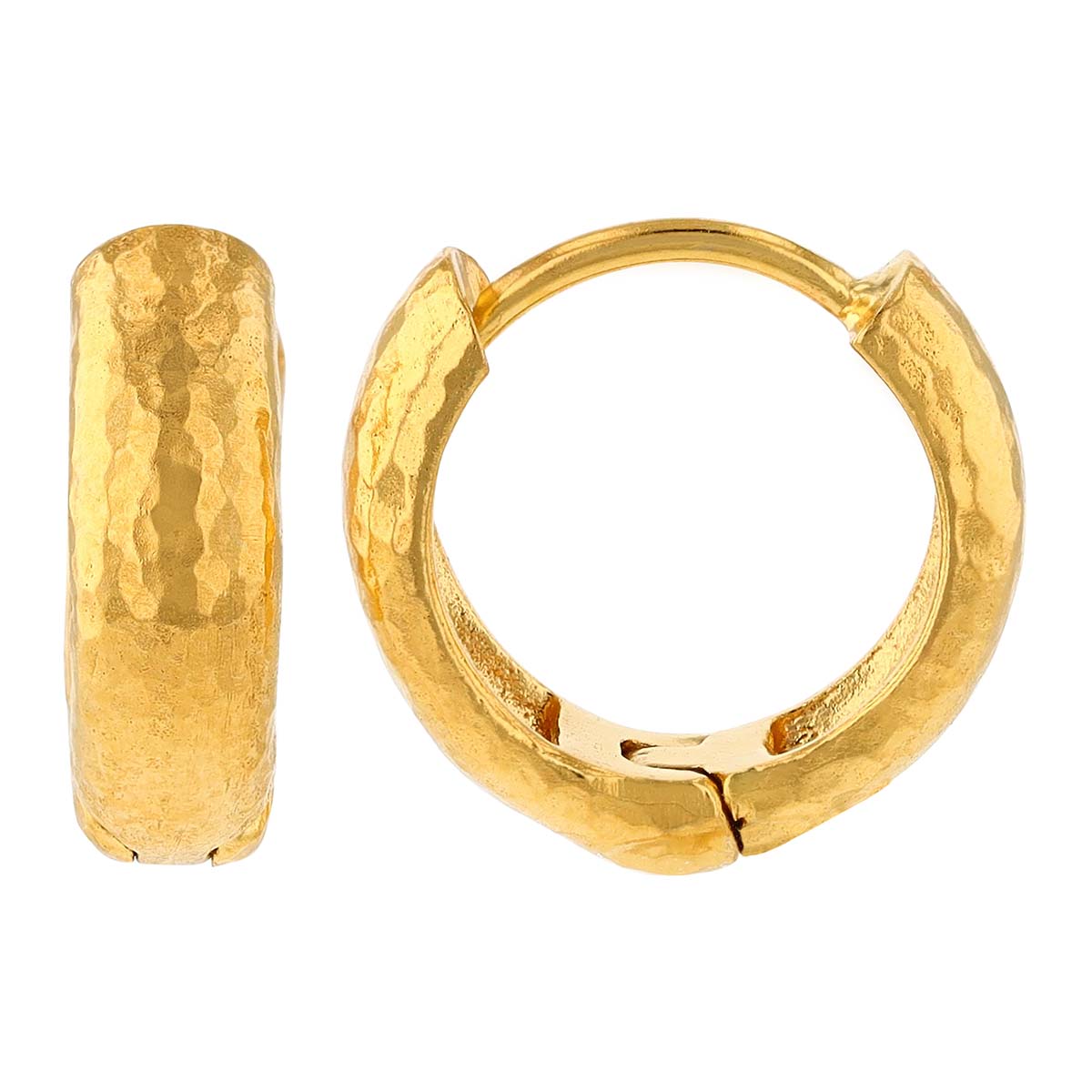 Gurhan Hoopla Hammered Yellow Gold Huggie Hoop Earrings