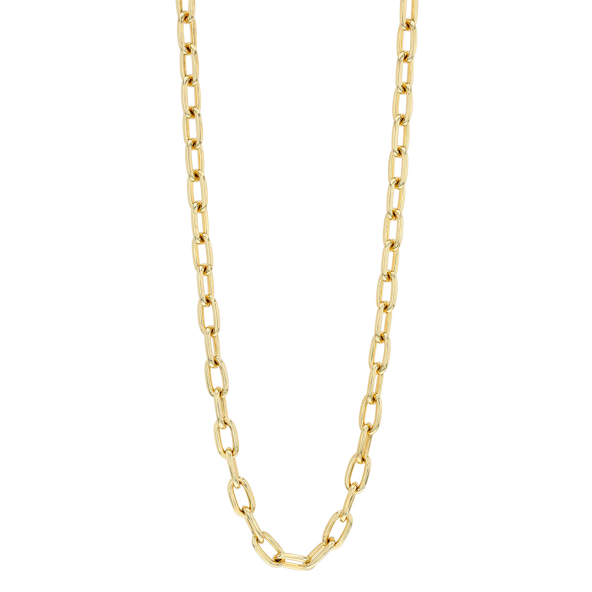Yellow Gold 5.4 mm Rounded Link Necklace, 18