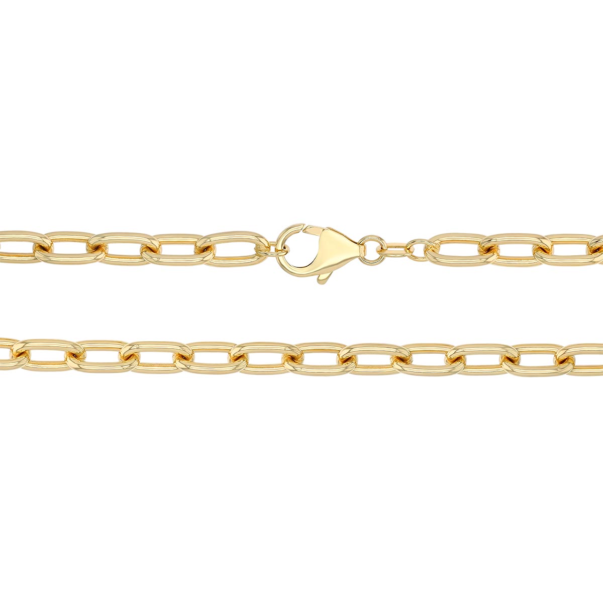 Yellow Gold 5.4 mm Rounded Link Necklace, 18