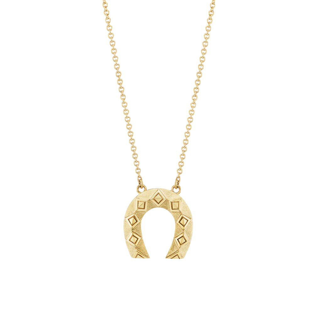 Harwell Godfrey Yellow Gold Mini Horseshoe Pendant, 16