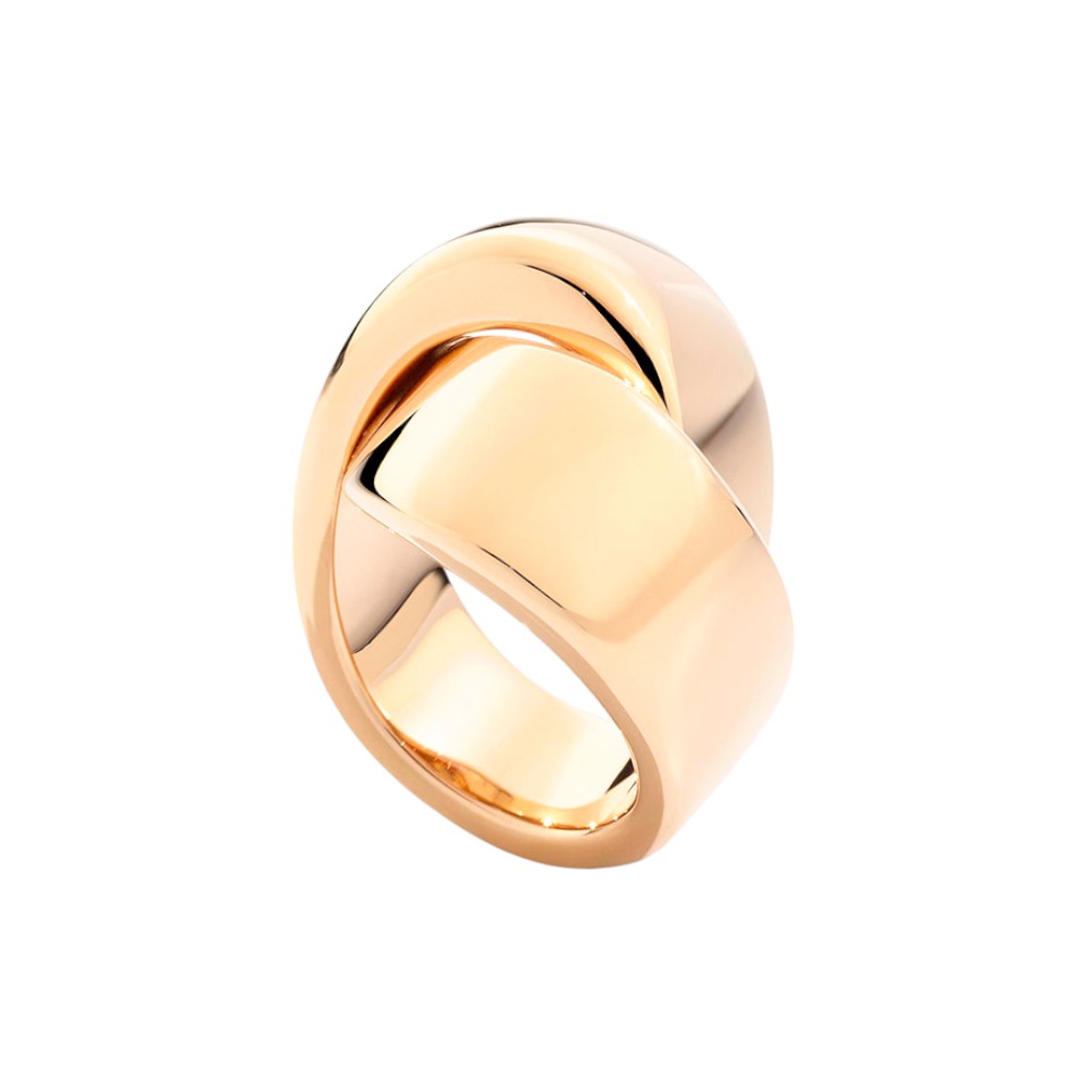 Vhernier Abbraccio Yellow Gold Sculptural Crossover Ring