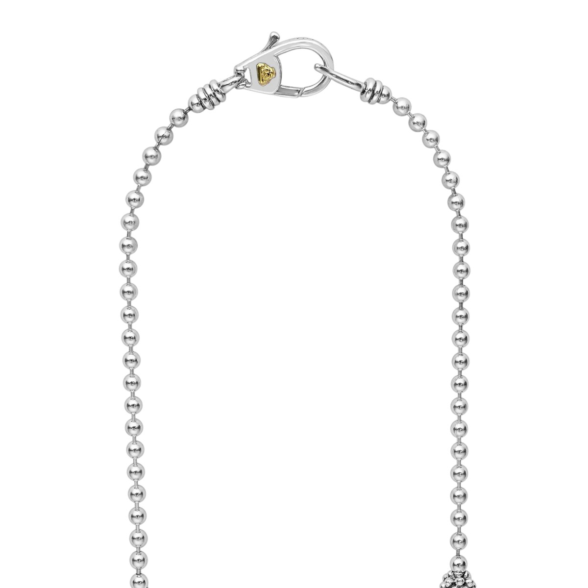 LAGOS Black Caviar Two-Tone Tassel Pendant Necklace, Black Ceramic