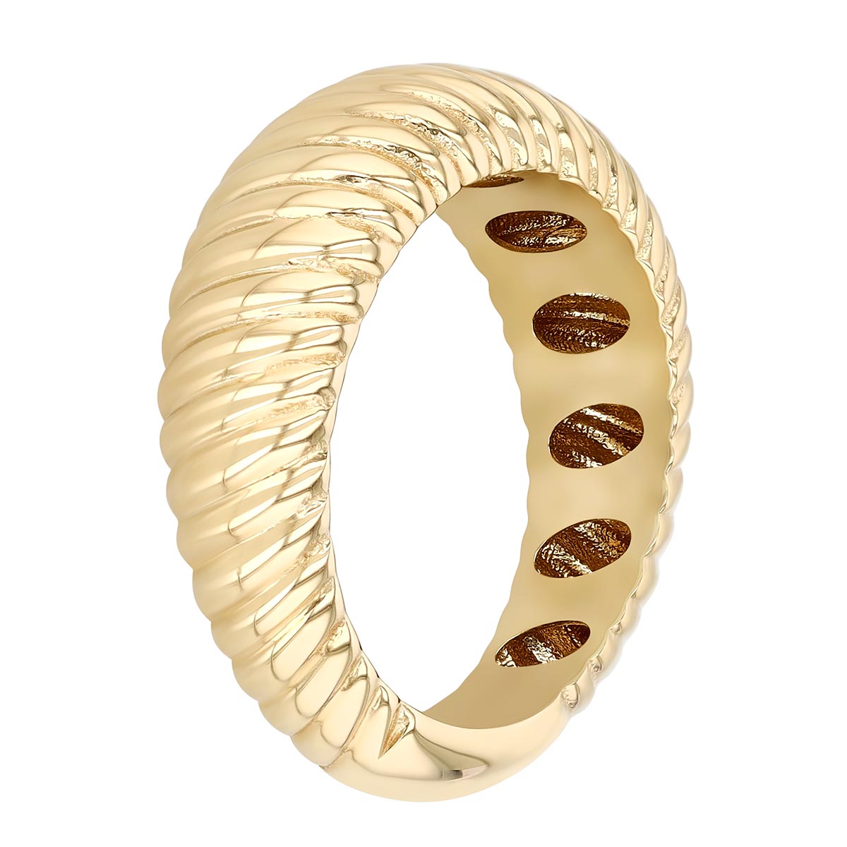 Yellow Gold Fluted Texture Band Ring