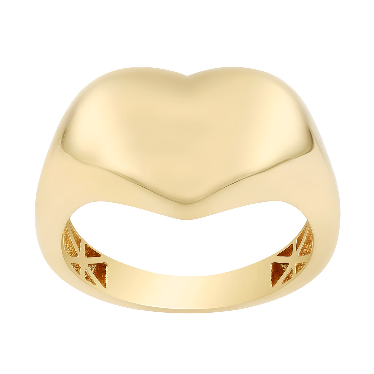 Yellow Gold Puff Heart Ring