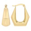 Yellow Gold Chunky Hexagon Hoop Earrings