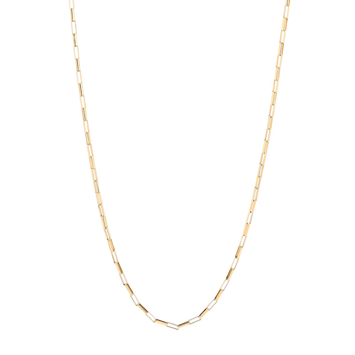 Yellow Gold Long Link Box Chain, 18