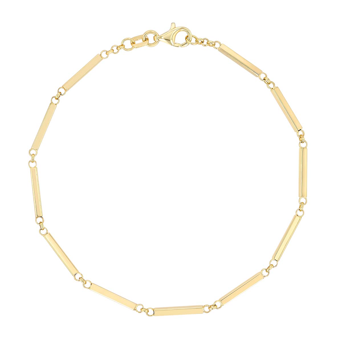 Yellow Gold Bar Bracelet, 7.25