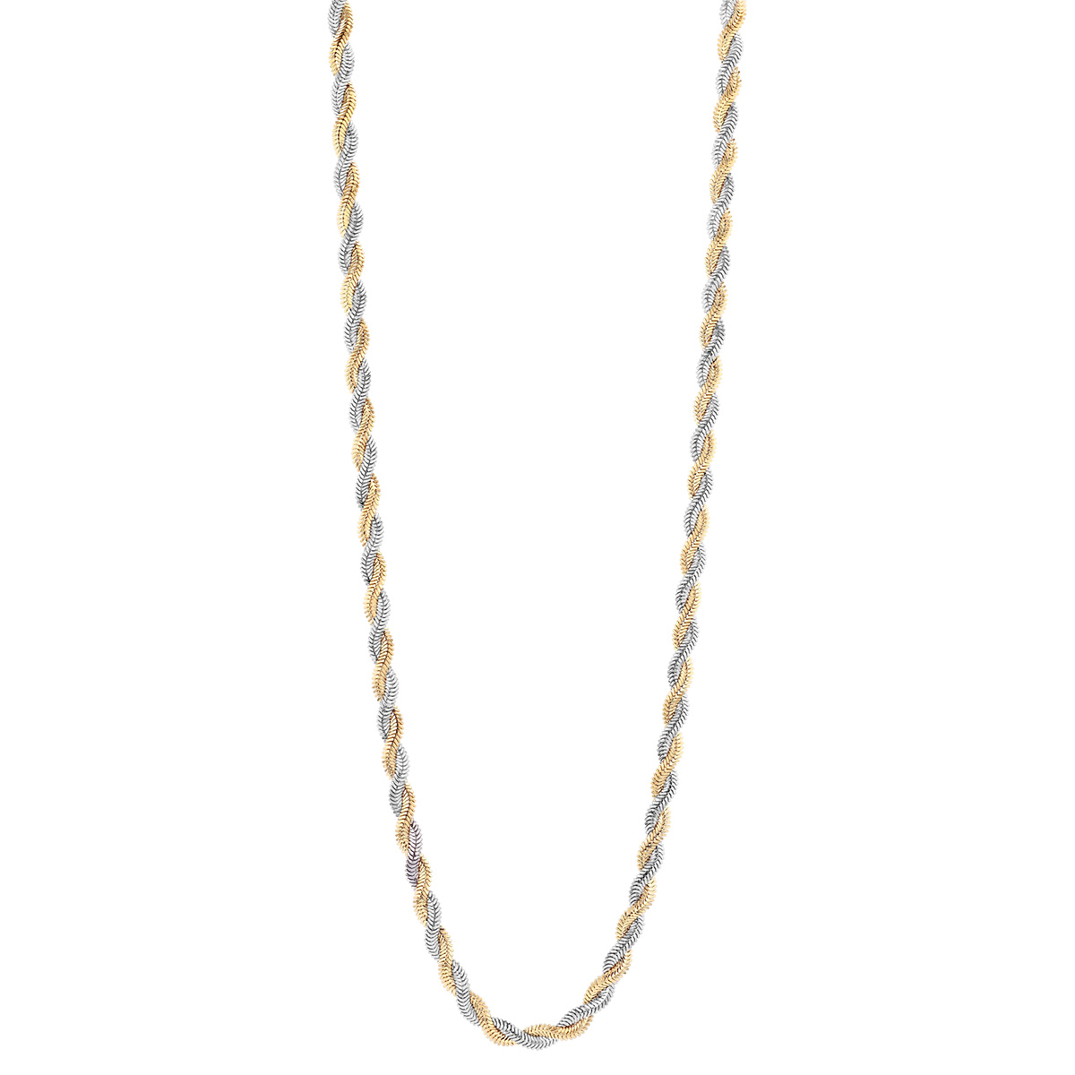 Yellow & White Gold Snake Twist Chain, 2.6 mm, 18
