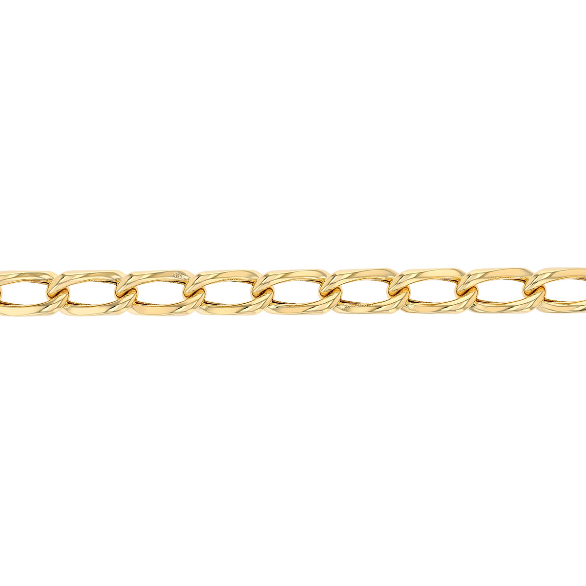 Yellow Gold Cable Twist Faceted Link Bracelet, 7.5