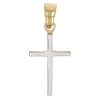 Yellow & White Gold Two Tone Cross Pendant Charm