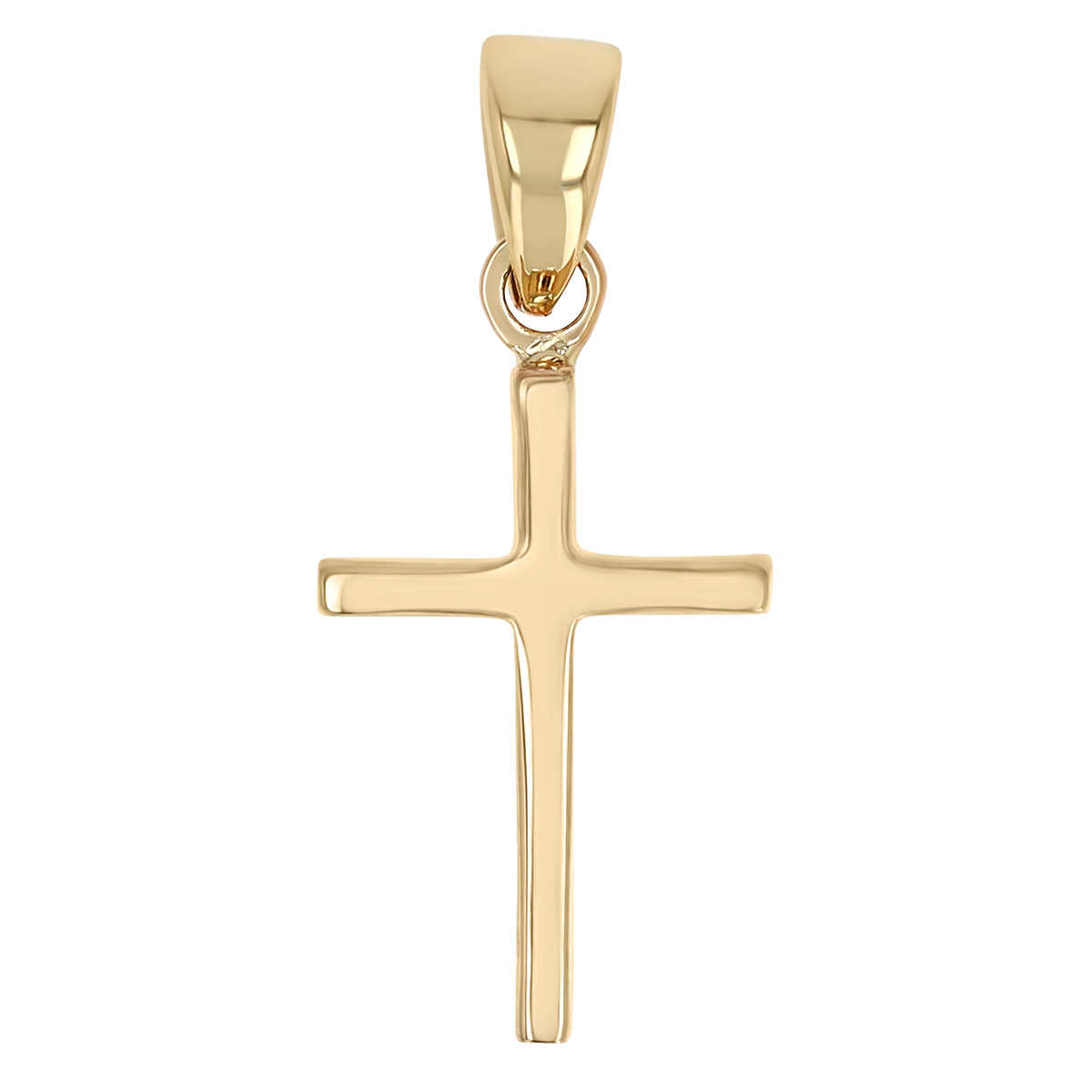 Yellow & White Gold Two Tone Cross Pendant Charm