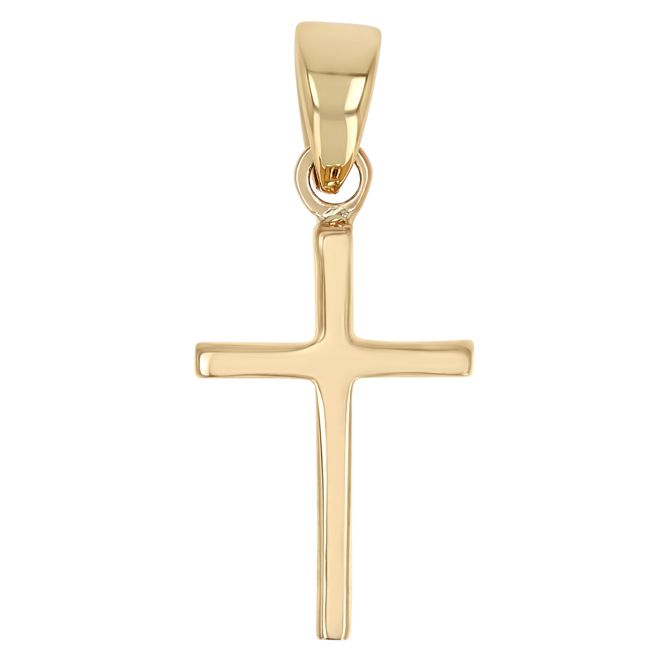 Yellow & White Gold Two Tone Cross Pendant Charm