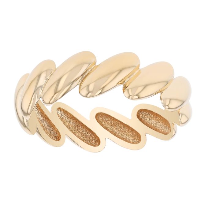 Zoe Chicco Yellow Gold Bean Shape Band Ring