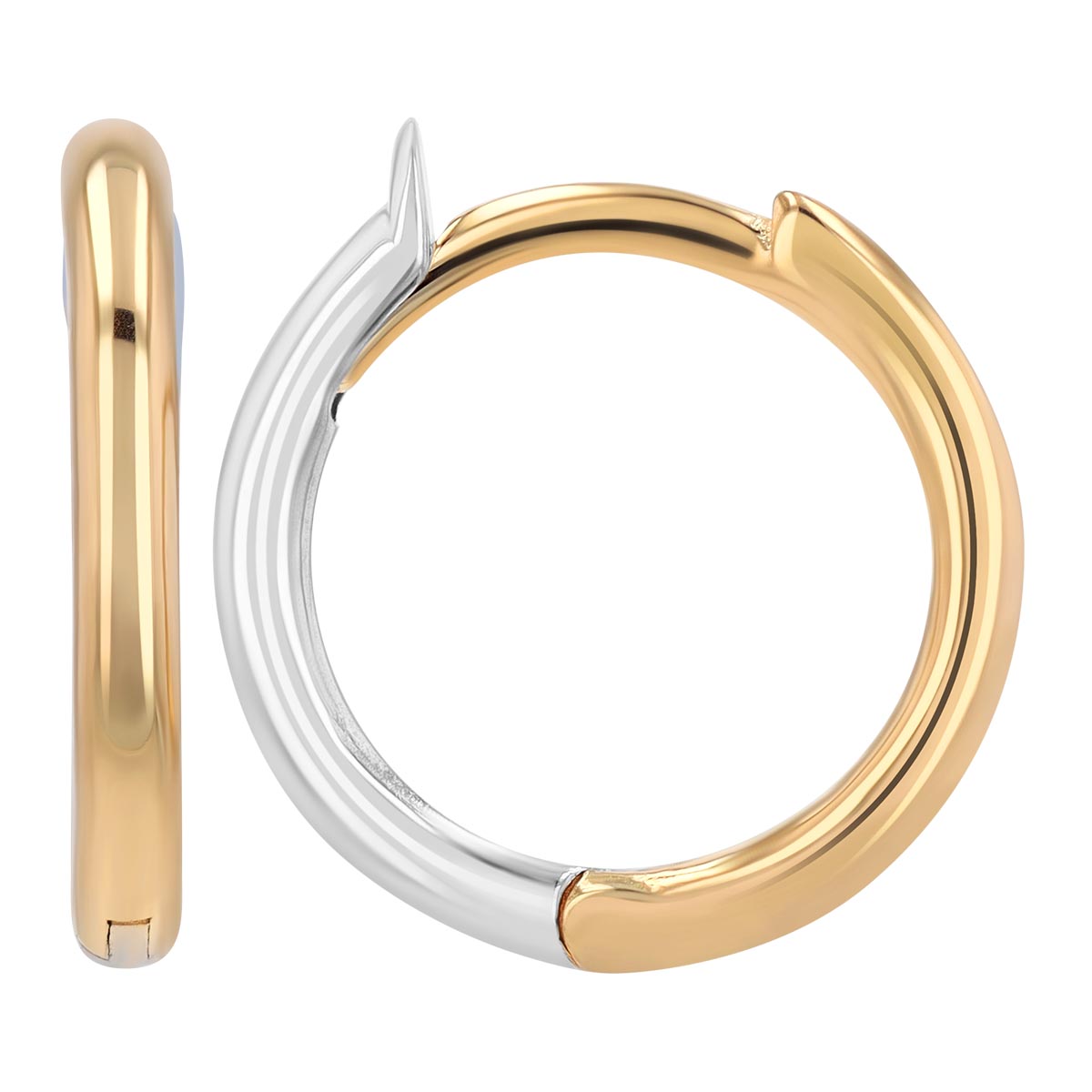 Zoe Chicco Reversible Yellow & White Gold Hoop Earrings, 12 mm Width
