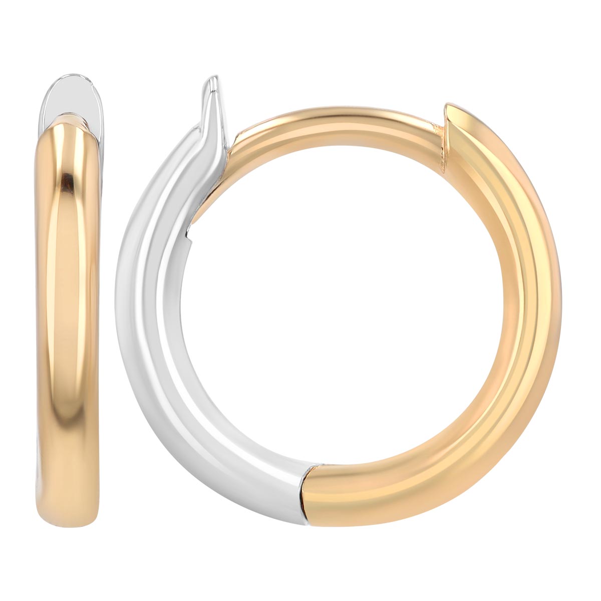 Zoe Chicco Reversible Yellow & White Gold Hoop Earrings, 10.5 mm Width
