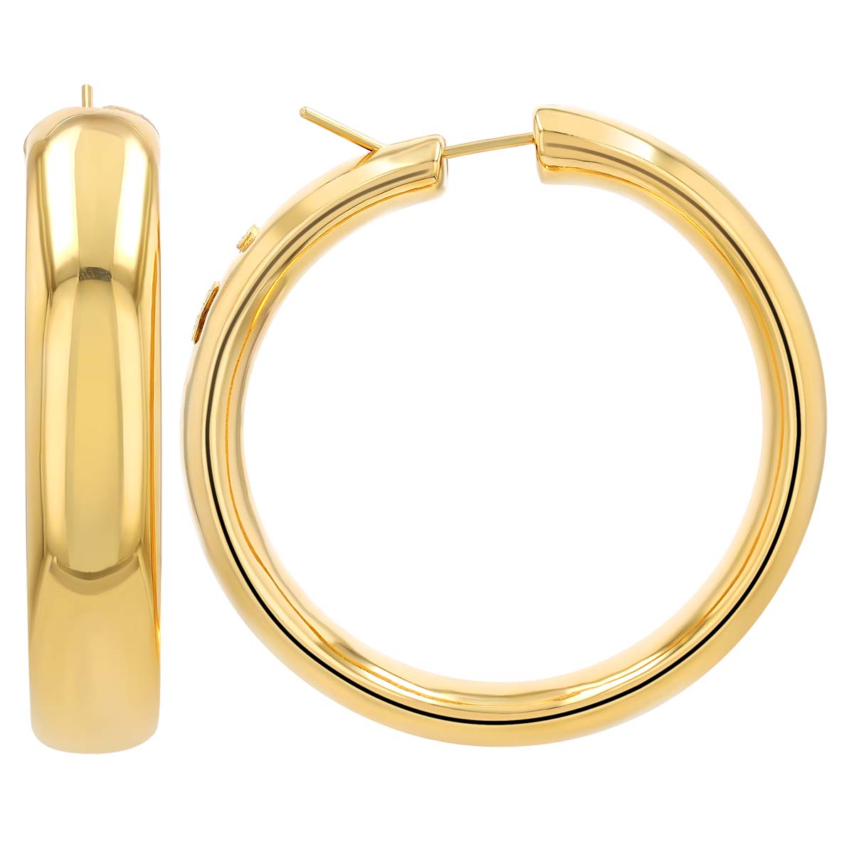 Roberto Coin Designer Gold Yellow Gold Wide Hoop Earrings, 50 mm