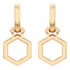 Harwell Godfrey Foundation Hexagon Dangle Huggie Earrings in Yellow Gold