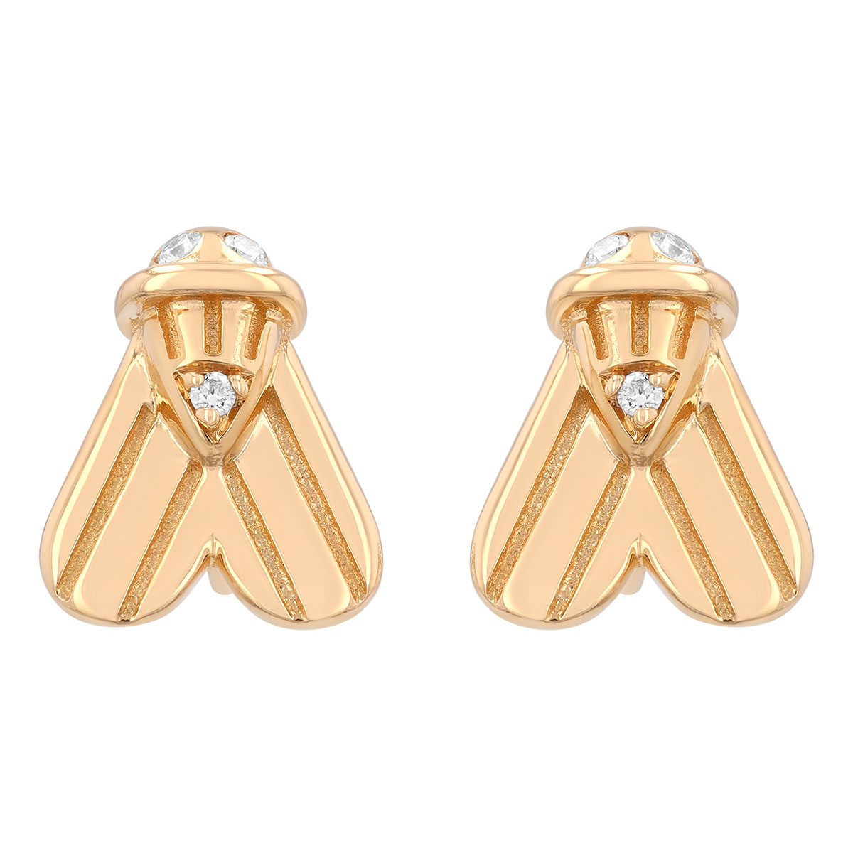 Harwell Godfrey Mini So Fly Diamond Stud Earrings in Yellow Gold