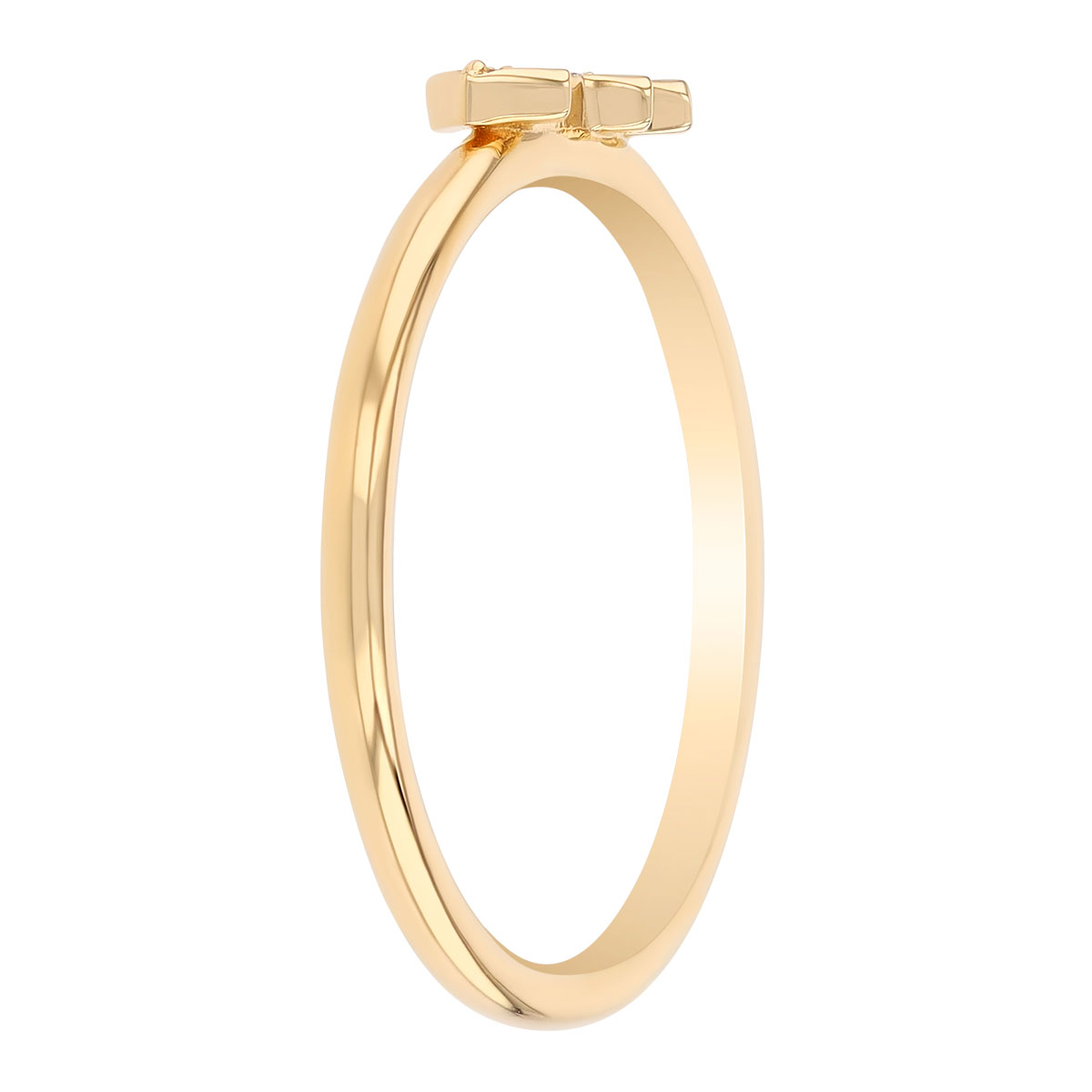 Harwell Godfrey Tiny Arrow Diamond Stacking Ring in Yellow Gold