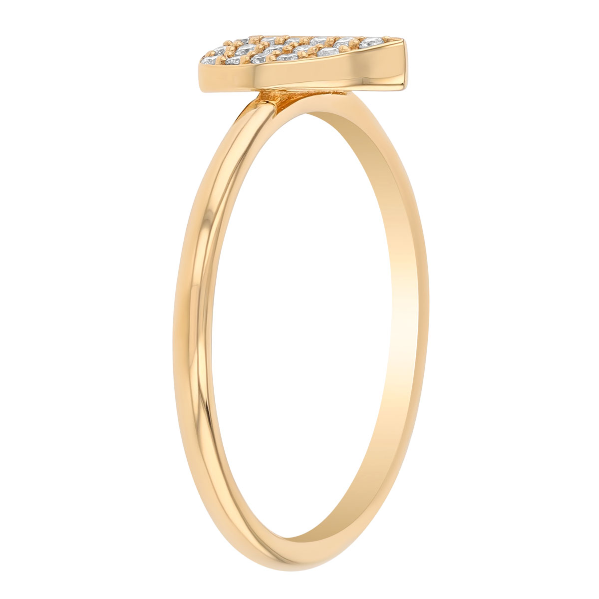 Harwell Godfrey Tiny Heart Diamond Pave Stacking Ring in Yellow Gold