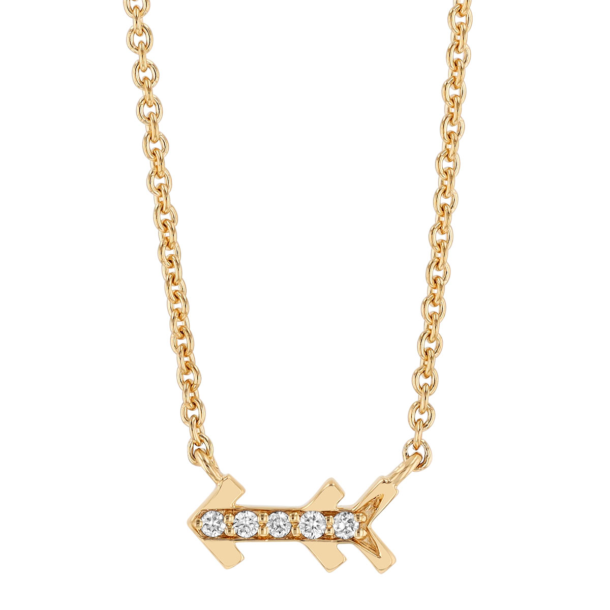 Harwell Godfrey Tiny Arrow Diamond Pendant Necklace in Yellow Gold, 18