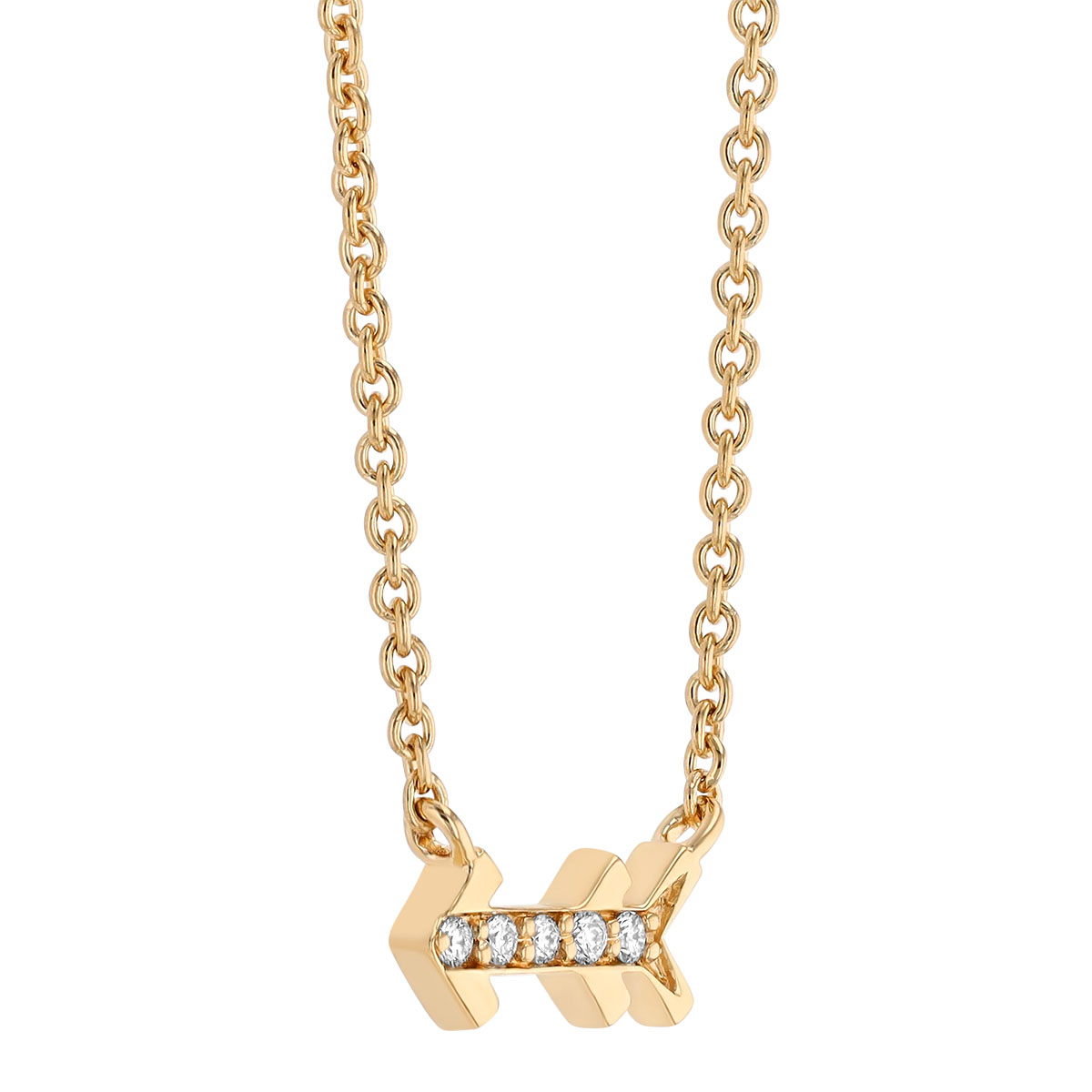 Harwell Godfrey Tiny Arrow Diamond Pendant Necklace in Yellow Gold, 18
