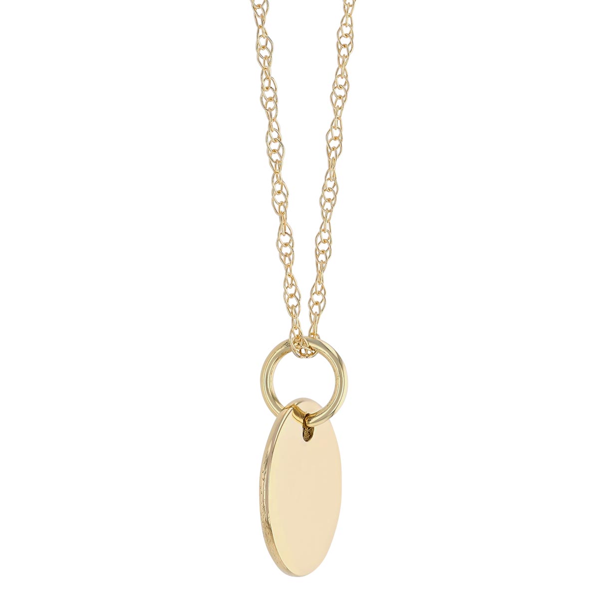 Yellow Gold Plain Small Disc Pendant, 18