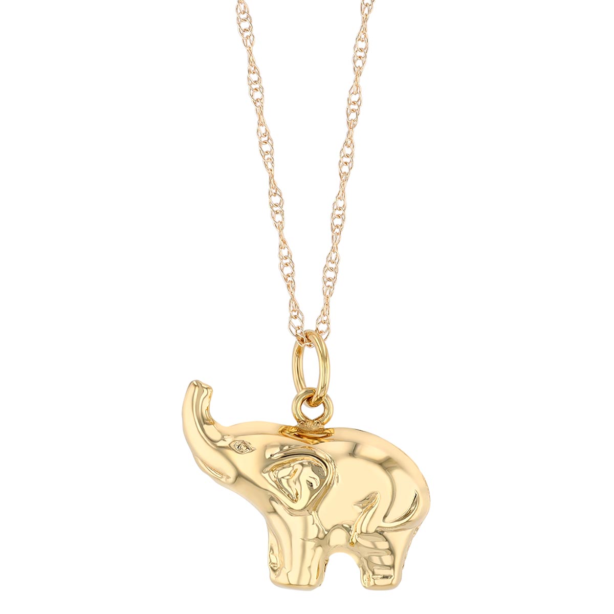 Yellow Gold Elephant Pendant, 18
