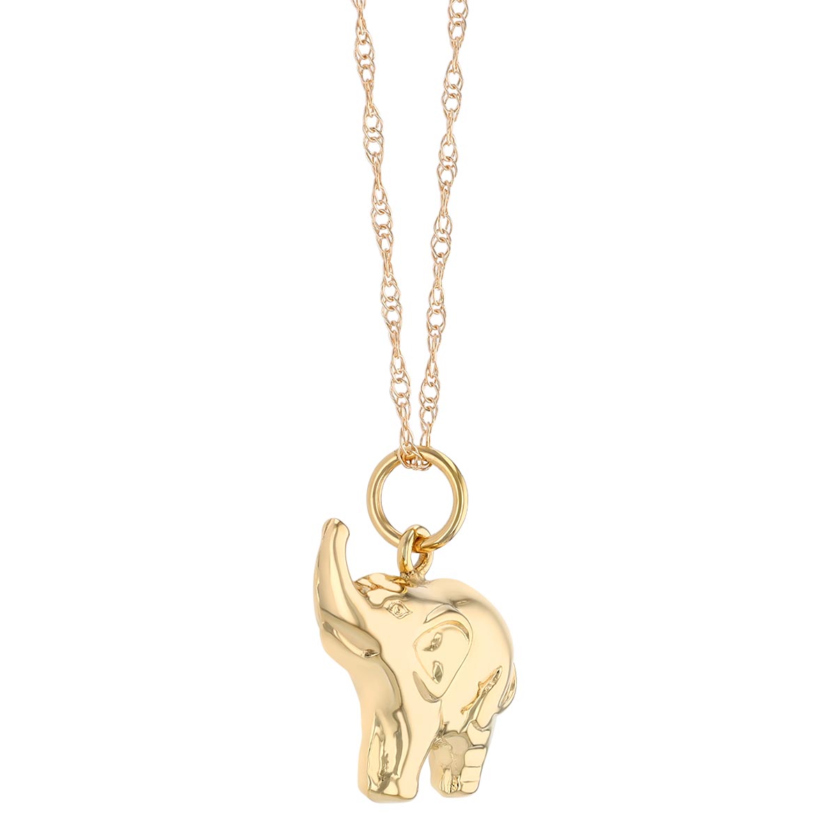 Yellow Gold Elephant Pendant, 18