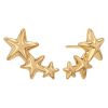 Yellow Gold Star Climber Earrings