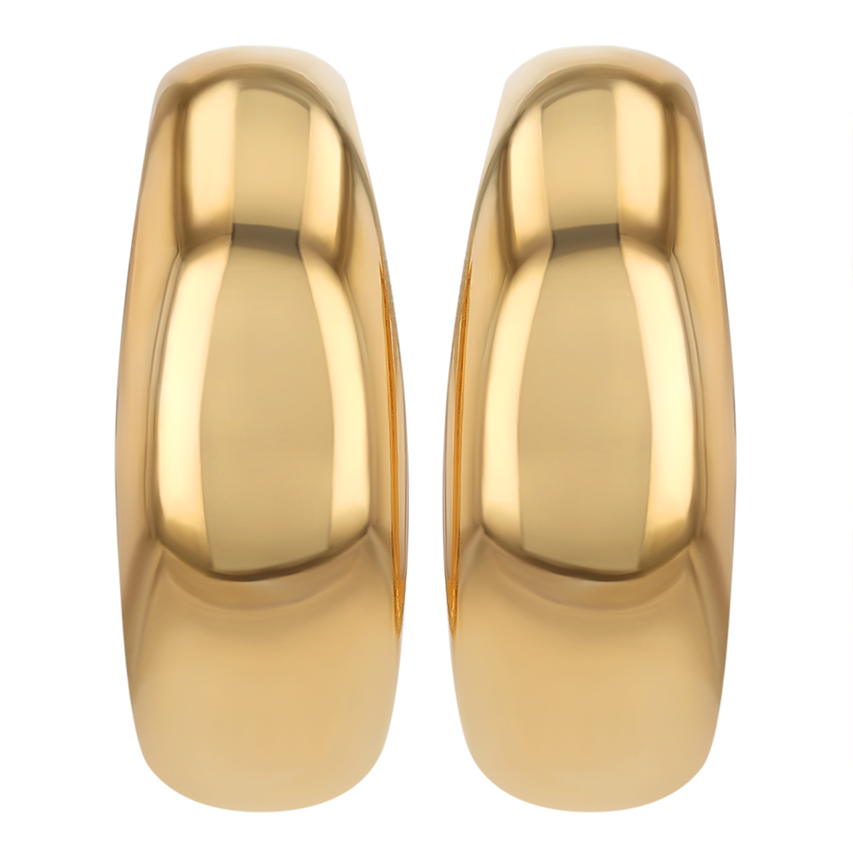 Yellow Gold Tapered Open Hoop Earrings